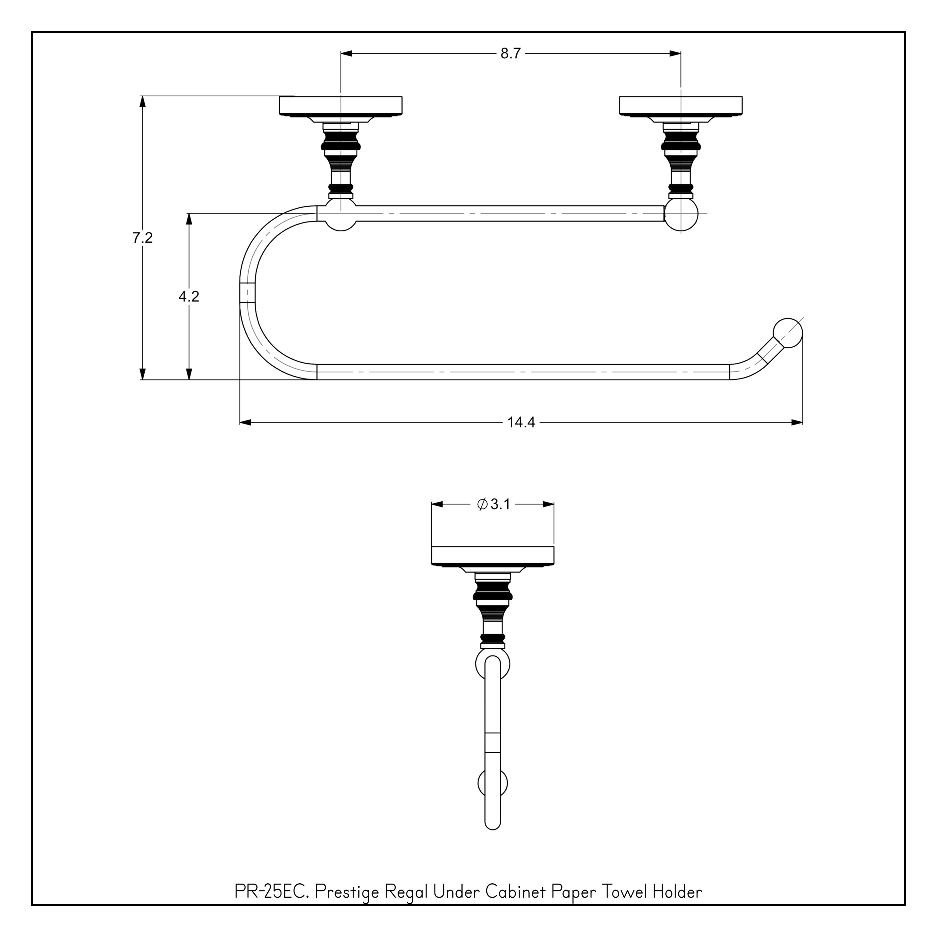Prestige Regal Under Cabinet Paper Towel Holder