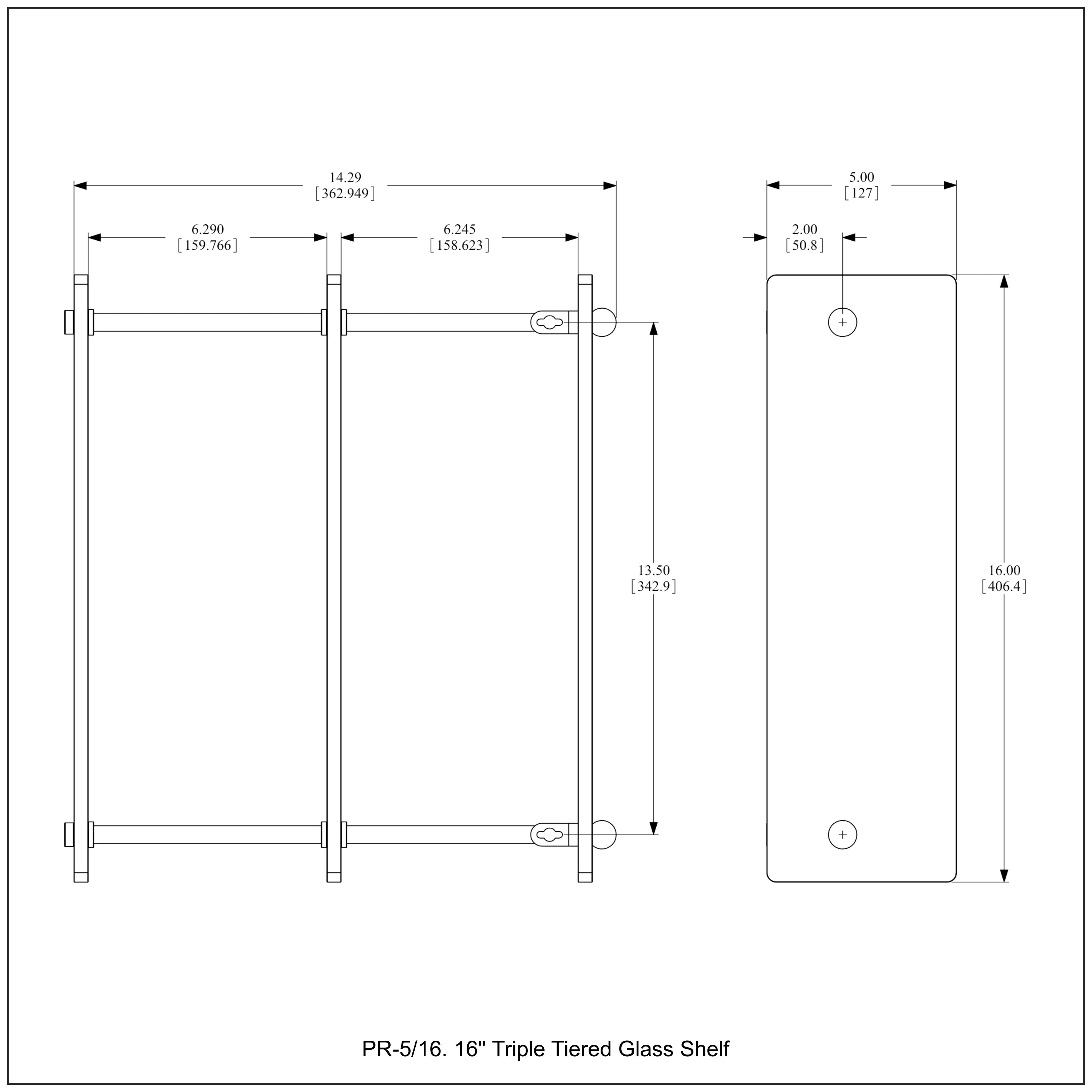 Prestige Regal Collection Triple Tiered Glass Shelf