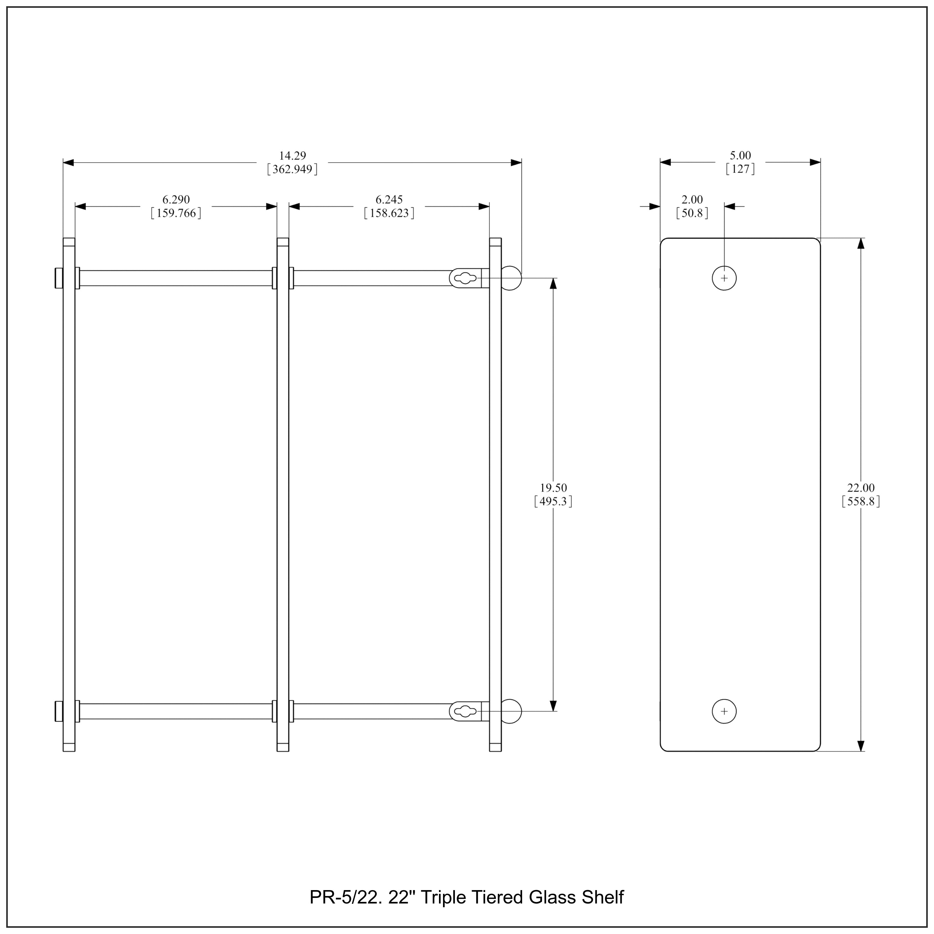 Prestige Regal Collection Triple Tiered Glass Shelf