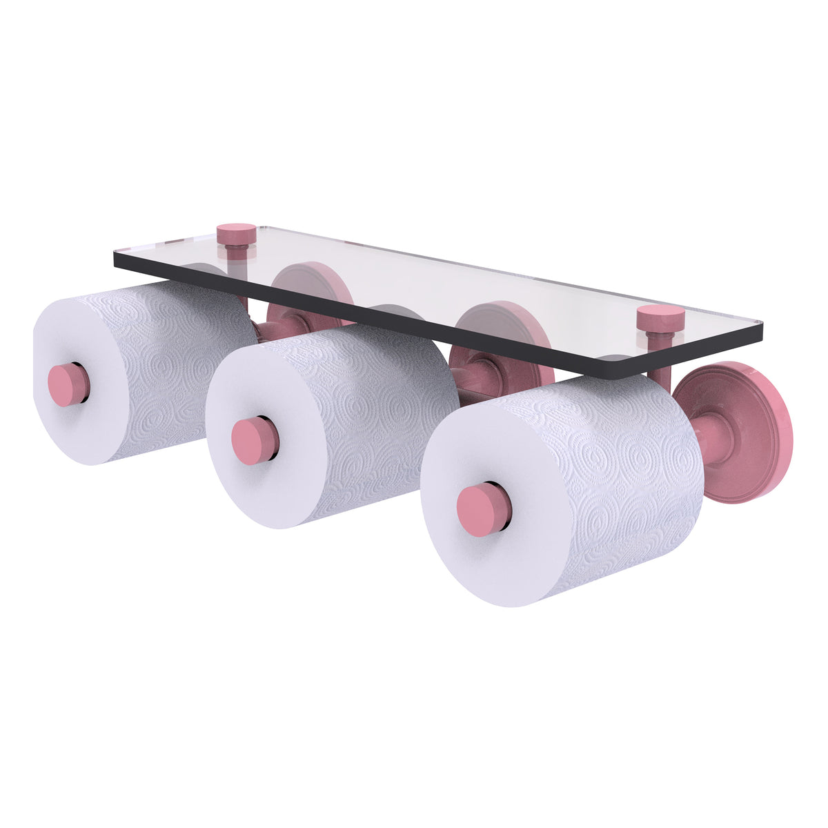 Prestige Regal Collection Horizontal Reserve 3 Roll Toilet Paper Holder with Glass Shelf
