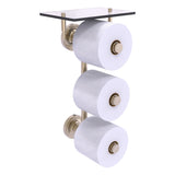 Prestige Regal Collection 3 Roll Toilet Paper Holder with Glass Shelf