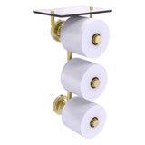 Prestige Regal Collection 3 Roll Toilet Paper Holder with Glass Shelf
