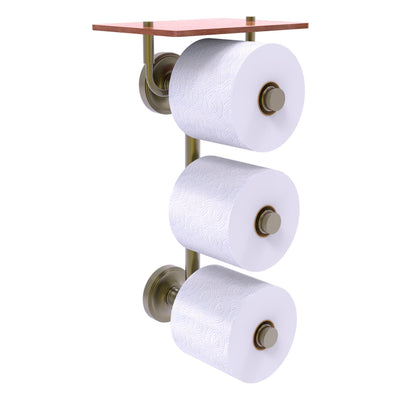 Prestige Regal Collection 3 Roll Toilet Paper Holder with Wood Shelf