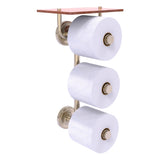 Prestige Regal Collection 3 Roll Toilet Paper Holder with Wood Shelf