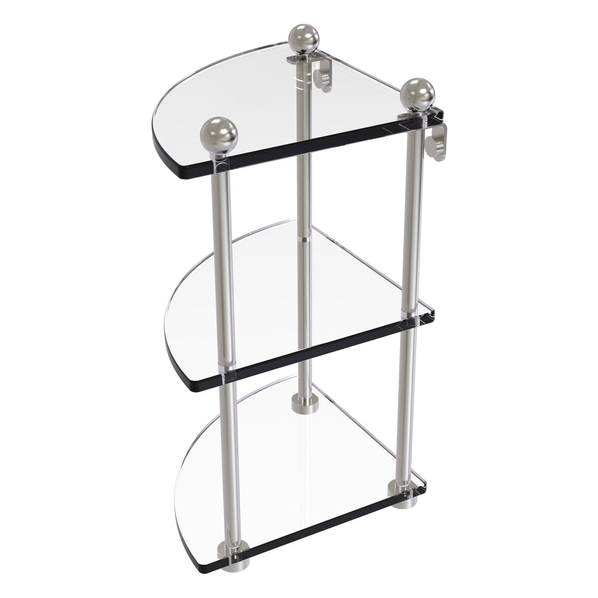 Three Tier Corner Glass Shelf