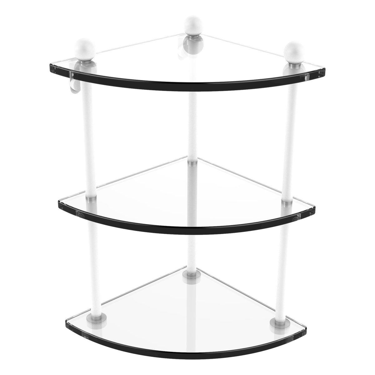 Three Tier Corner Glass Shelf