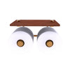 Que New Collection 2 Roll Toilet Paper Holder with Wood Shelf