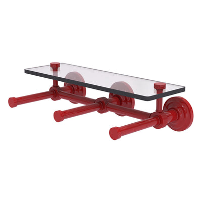 Que New Collection Horizontal Reserve 3 Roll Toilet Paper Holder with Glass Shelf
