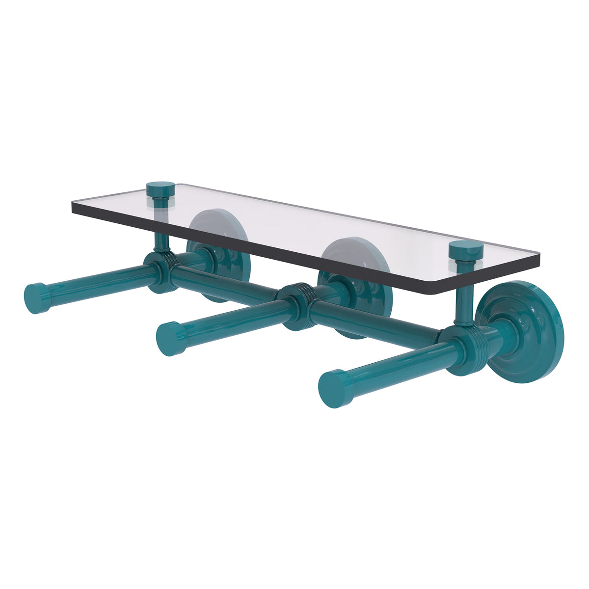 Que New Collection Horizontal Reserve 3 Roll Toilet Paper Holder with Glass Shelf