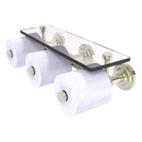 Que New Collection Horizontal Reserve 3 Roll Toilet Paper Holder with Glass Shelf
