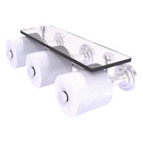Que New Collection Horizontal Reserve 3 Roll Toilet Paper Holder with Glass Shelf