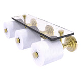 Que New Collection Horizontal Reserve 3 Roll Toilet Paper Holder with Glass Shelf