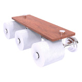 Que New Collection Horizontal Reserve 3 Roll Toilet Paper Holder with Wood Shelf