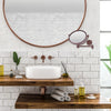 8 Inch Wall Mounted Extending Make-Up Mirror with Grooved Accents