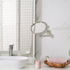 8 Inch Wall Mounted Extending Make-Up Mirror with Grooved Accents