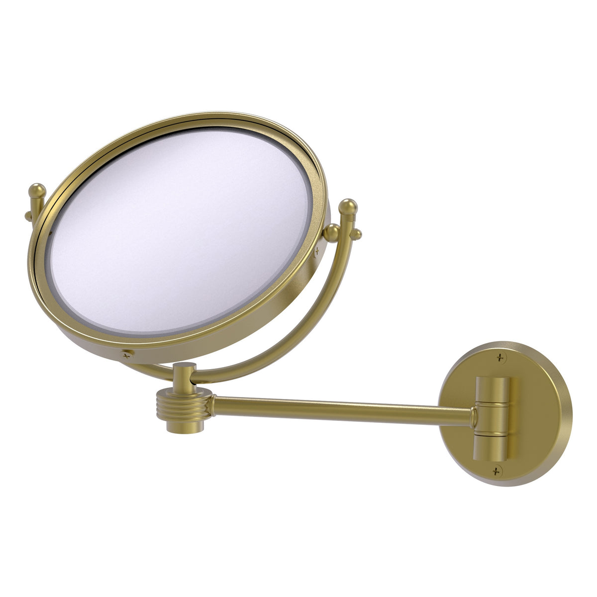 8 Inch Wall Mounted Make-Up Mirror with Grooved Accents