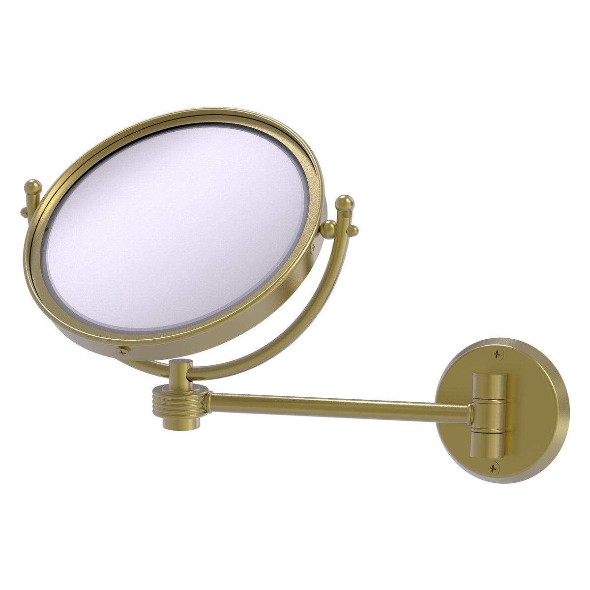 8 Inch Wall Mounted Make-Up Mirror with Grooved Accents
