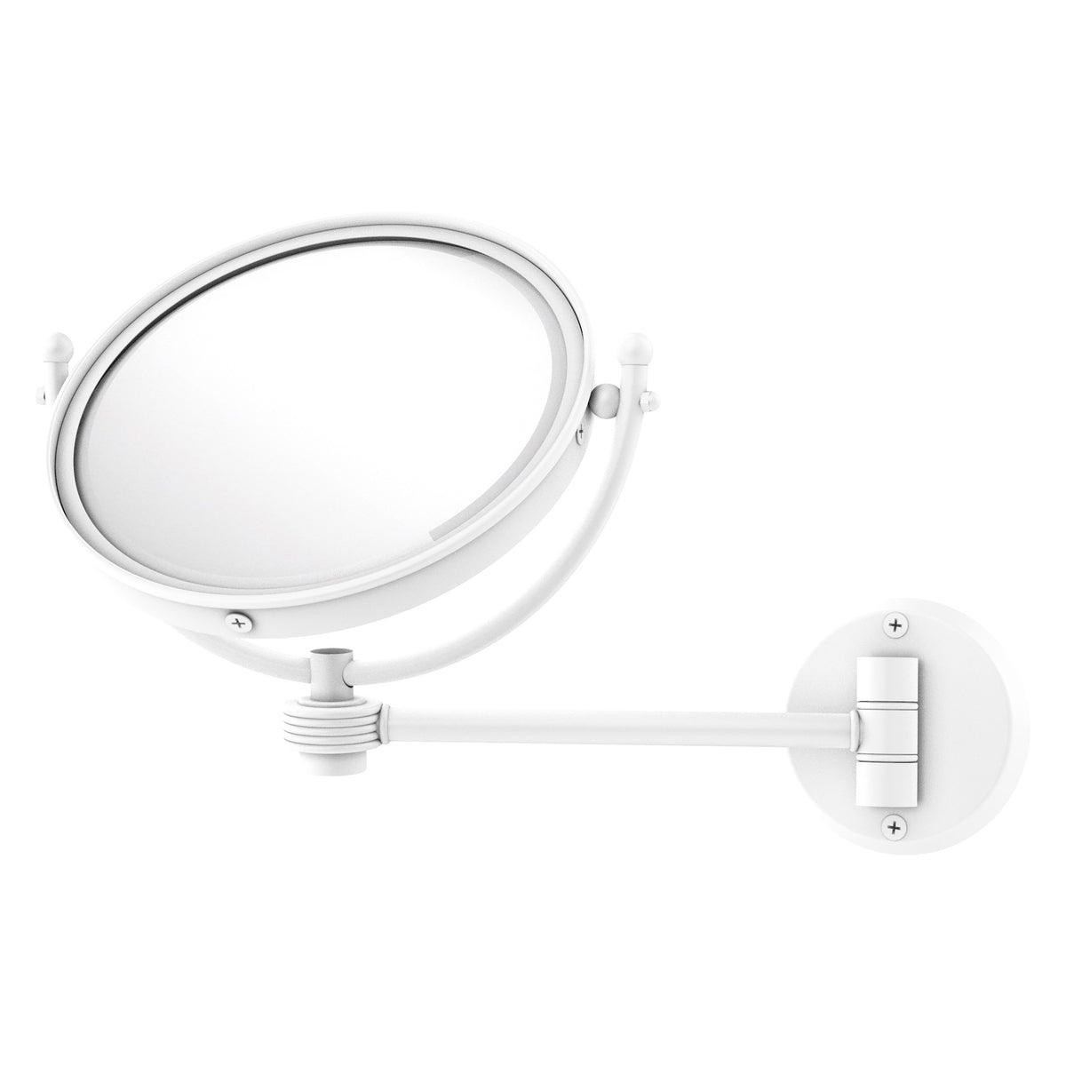 8 Inch Wall Mounted Make-Up Mirror with Grooved Accents