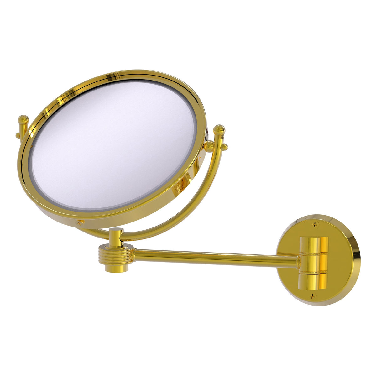 8 Inch Wall Mounted Make-Up Mirror with Grooved Accents