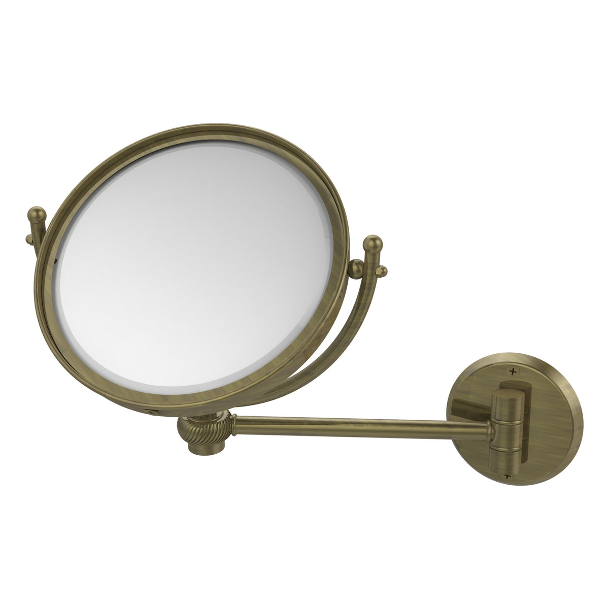 8 Inch Wall Mounted Make-Up Mirror with Twisted Accents