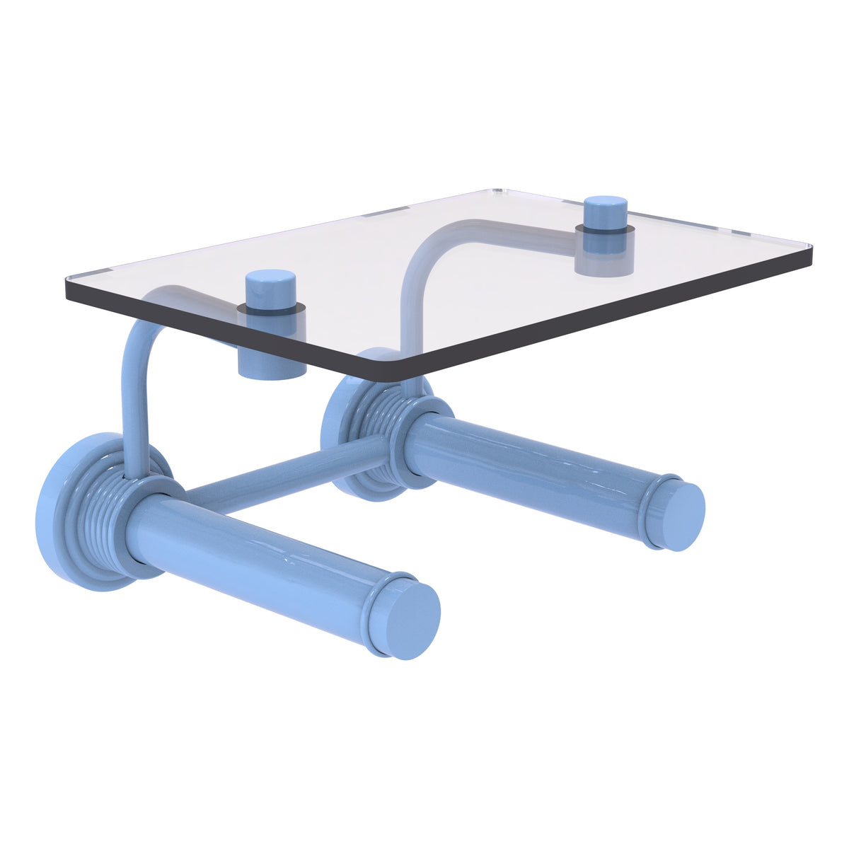 Waverly Place Collection 2 Roll Toilet Paper Holder with Glass Shelf
