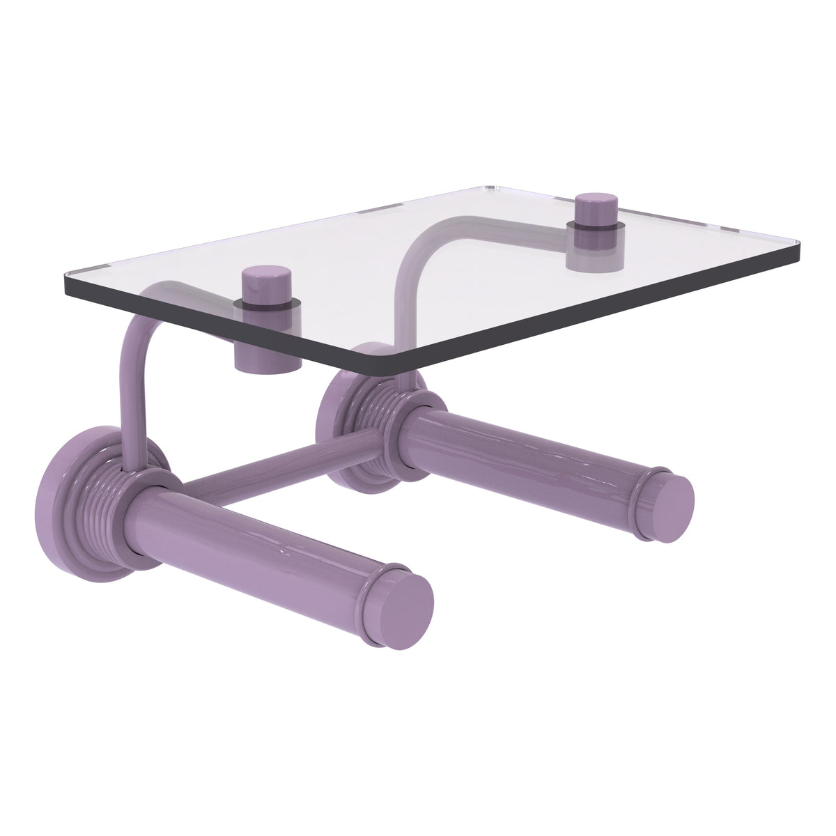 Waverly Place Collection 2 Roll Toilet Paper Holder with Glass Shelf