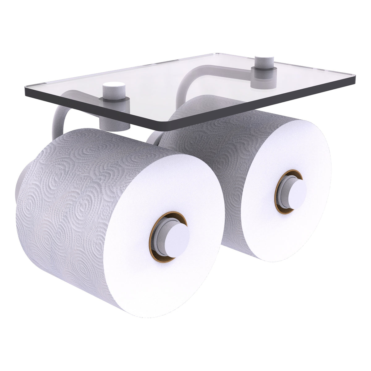 Waverly Place Collection 2 Roll Toilet Paper Holder with Glass Shelf