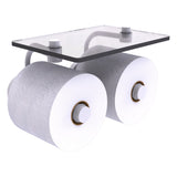 Waverly Place Collection 2 Roll Toilet Paper Holder with Glass Shelf