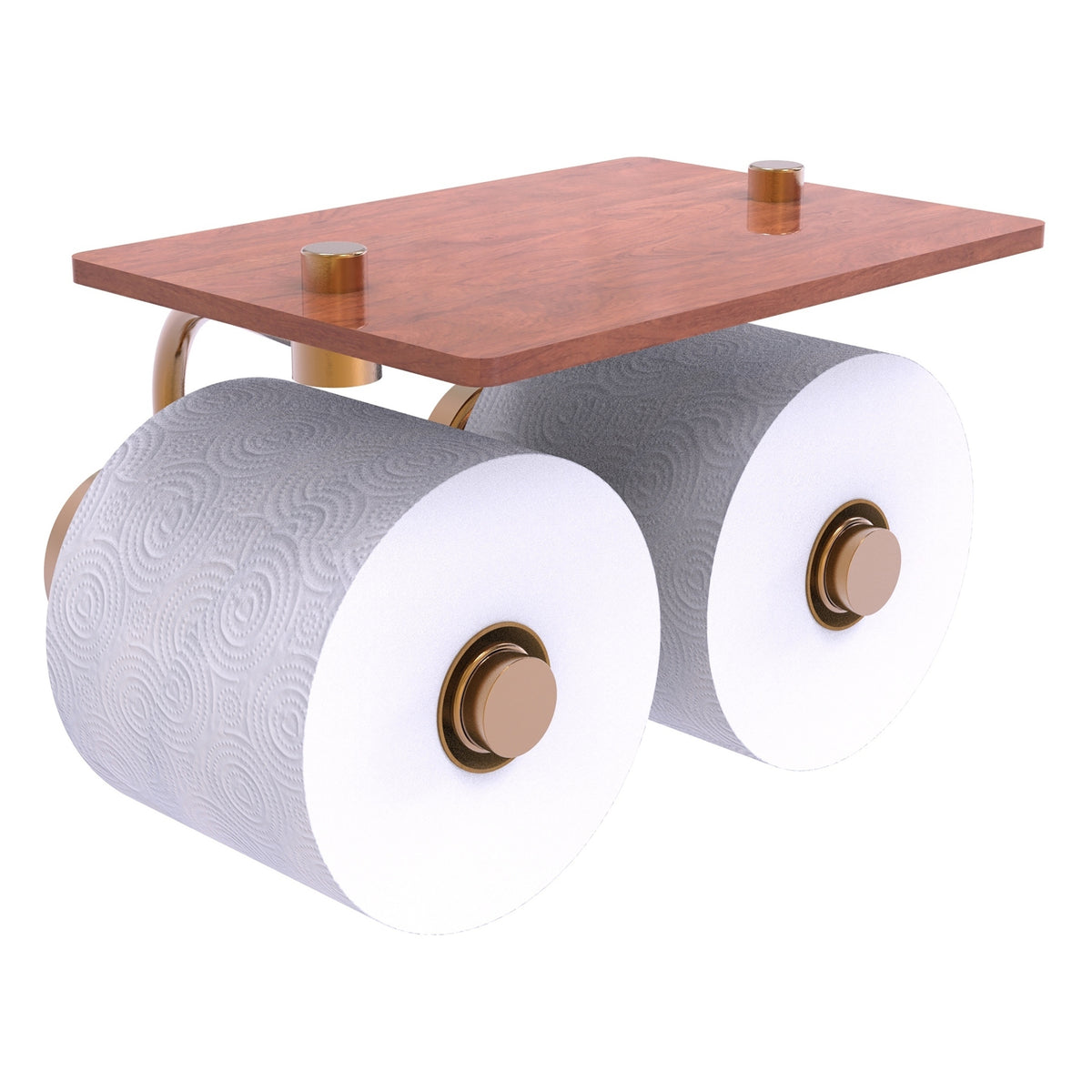 Waverly Place Collection 2 Roll Toilet Paper Holder with Wood Shelf