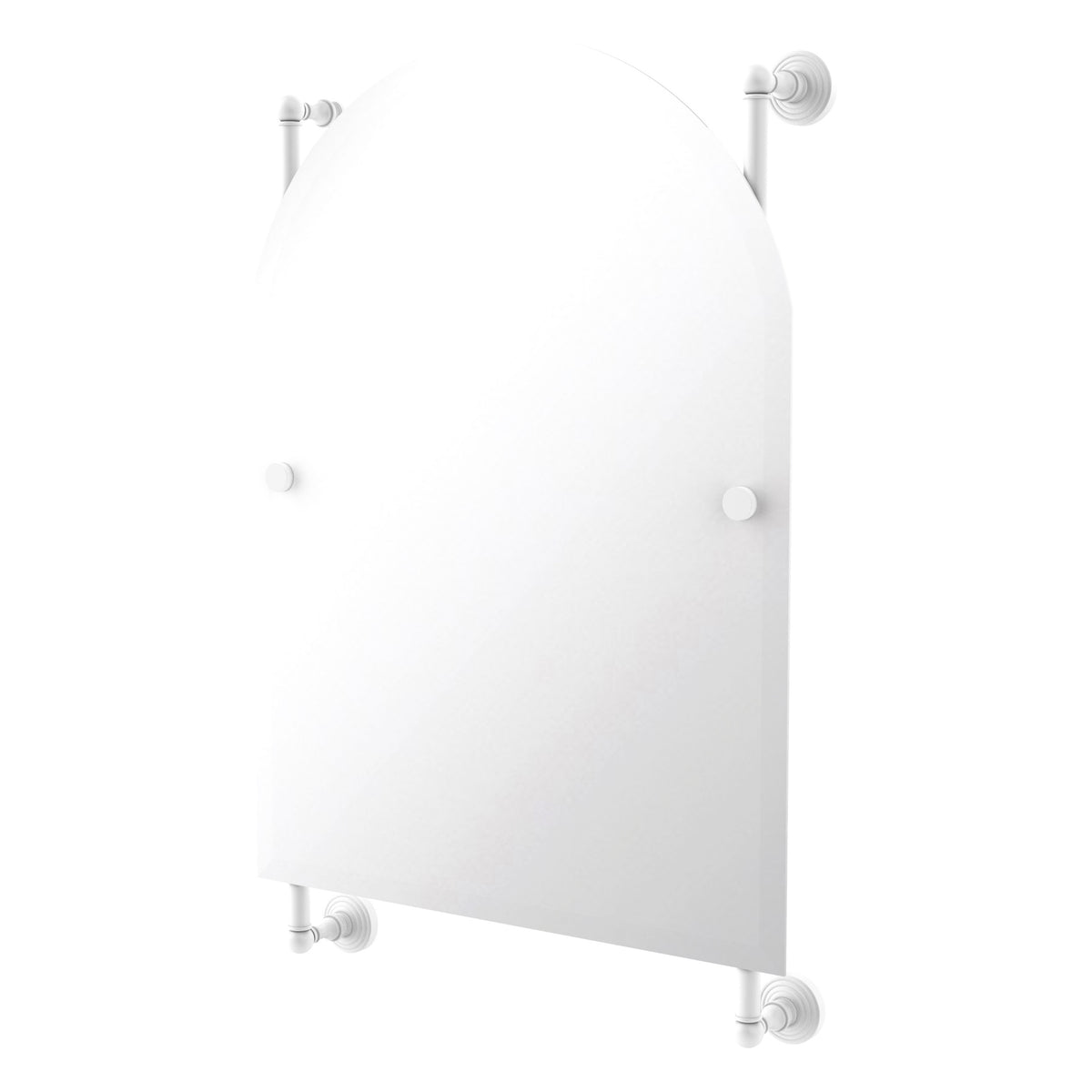 Waverly Place Collection Arched Top Frameless Rail Mounted Mirror