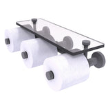 Waverly Place Collection Horizontal Reserve 3 Roll Toilet Paper Holder with Glass Shelf