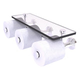 Waverly Place Collection Horizontal Reserve 3 Roll Toilet Paper Holder with Glass Shelf