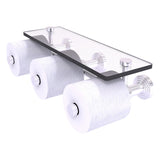 Waverly Place Collection Horizontal Reserve 3 Roll Toilet Paper Holder with Glass Shelf