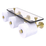 Waverly Place Collection Horizontal Reserve 3 Roll Toilet Paper Holder with Glass Shelf