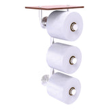 Waverly Place Collection 3 Roll Toilet Paper Holder with Wood Shelf